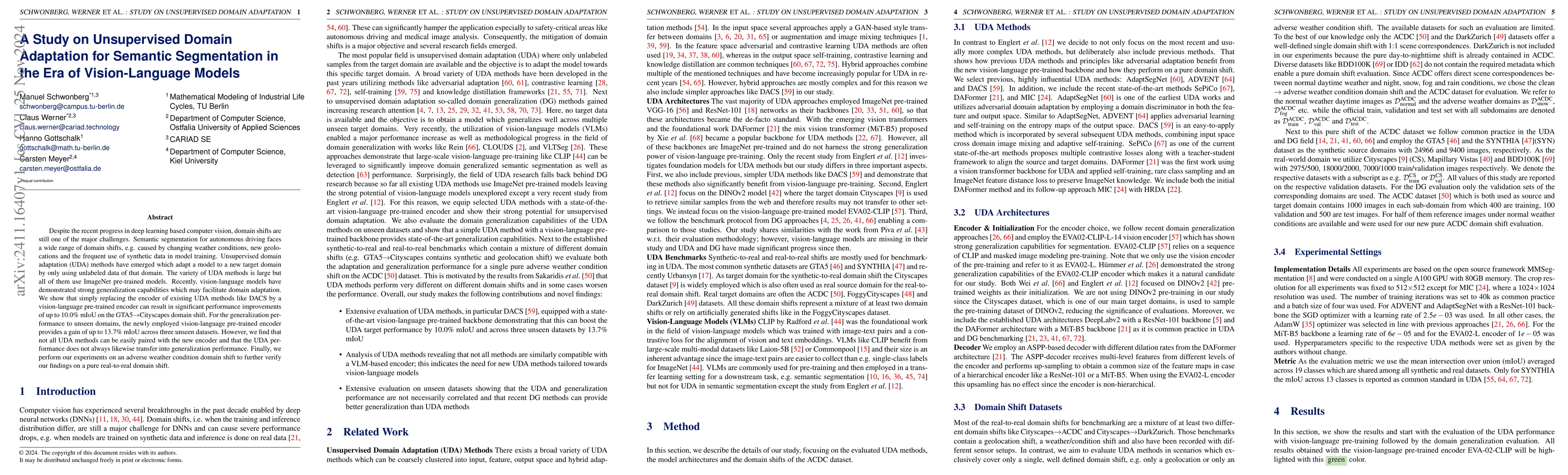 Thumbnail for A Study on Unsupervised Domain Adaptation for Semantic Segmentation in
  the Era of Vision-Language Models