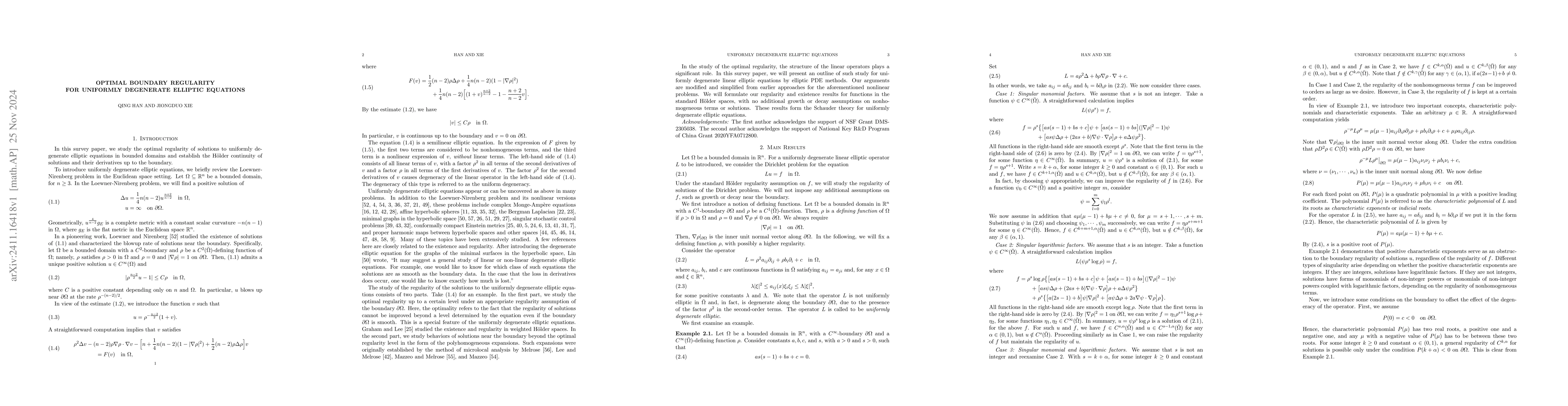 Thumbnail for Optimal Boundary Regularity for Uniformly Degenerate Elliptic Equations