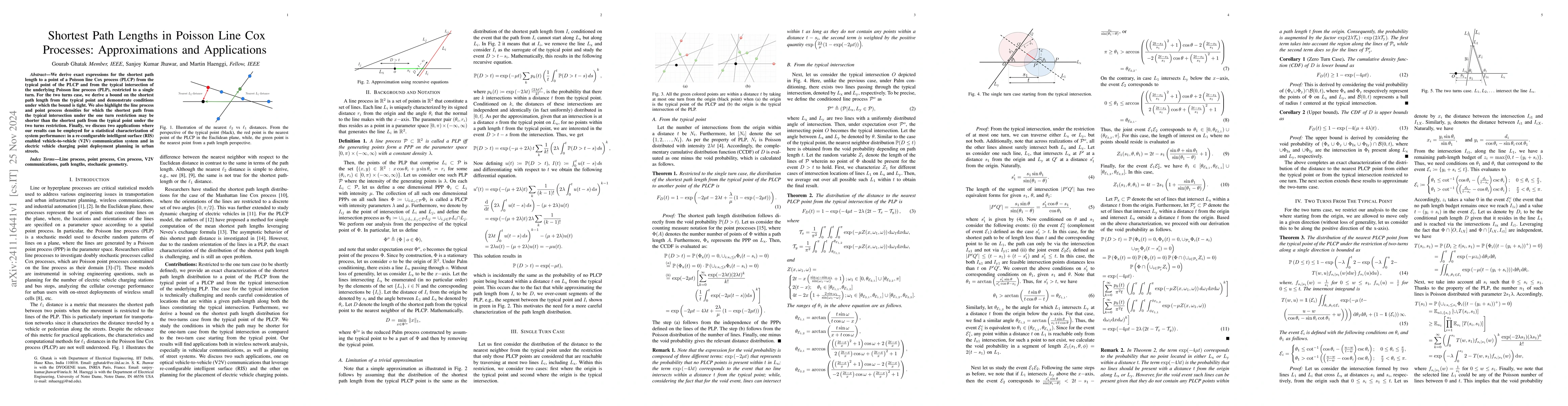 Thumbnail for Shortest Path Lengths in Poisson Line Cox Processes: Approximations and
  Applications