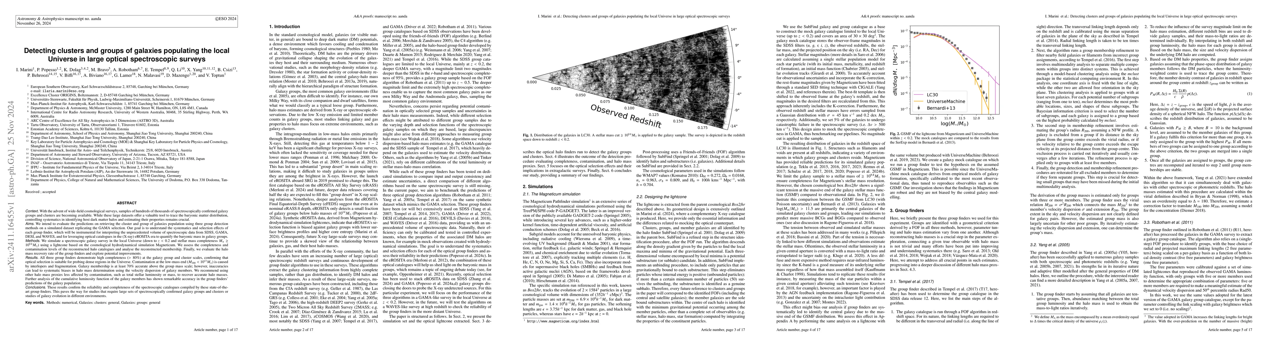 Thumbnail for Detecting clusters and groups of galaxies populating the local Universe
  in large optical spectroscopic surveys
