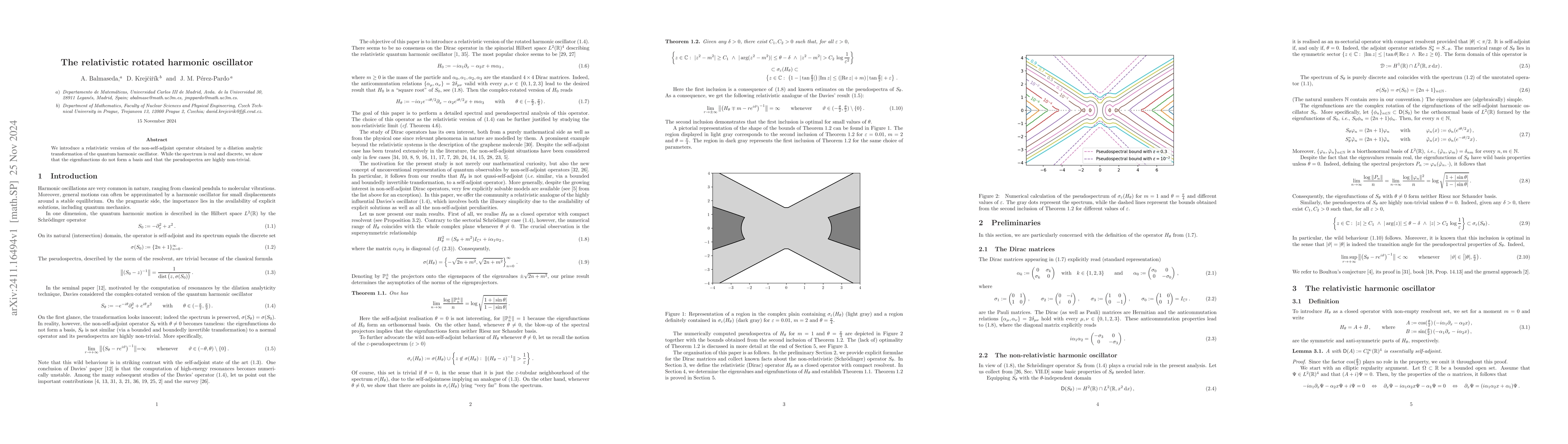 Thumbnail for The relativistic rotated harmonic oscillator