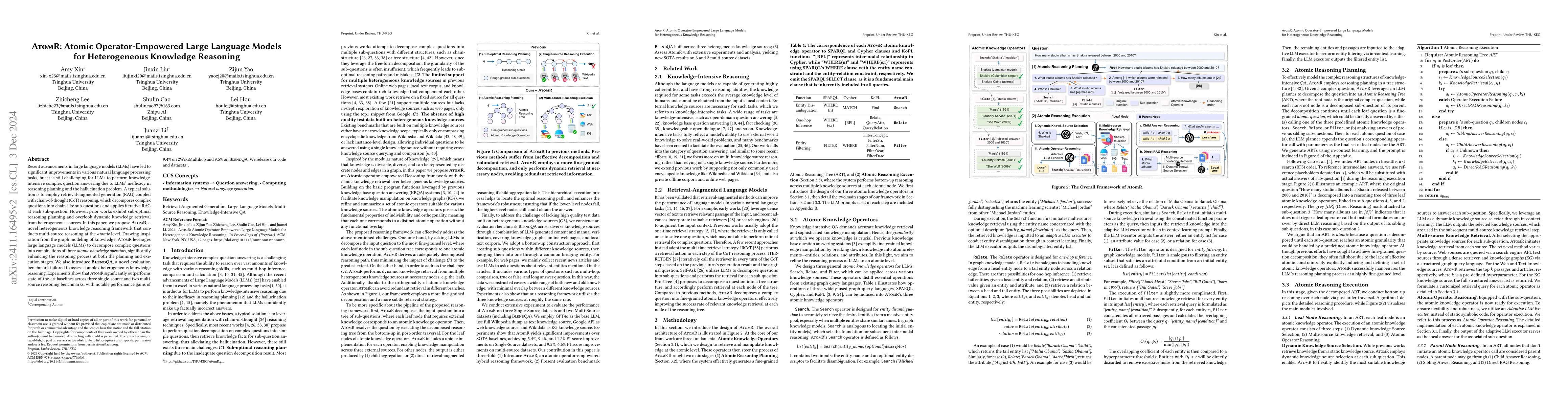 Thumbnail for AtomR: Atomic Operator-Empowered Large Language Models for Heterogeneous
  Knowledge Reasoning