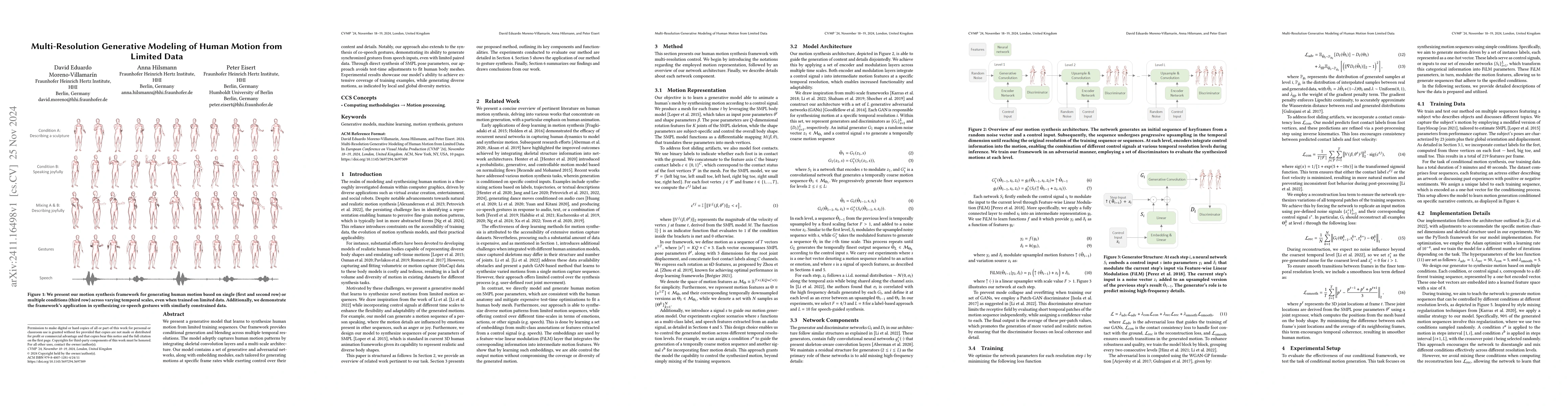 Thumbnail for Multi-Resolution Generative Modeling of Human Motion from Limited Data