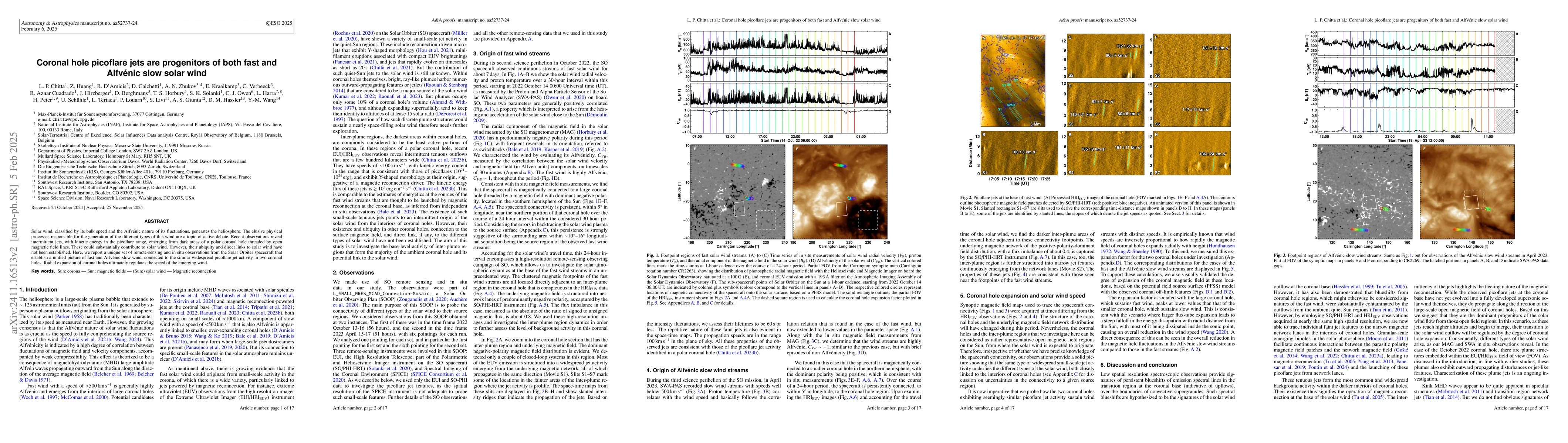 Thumbnail for Coronal hole picoflare jets are the progenitors of both the fast and the
  Alfvénic slow solar wind
