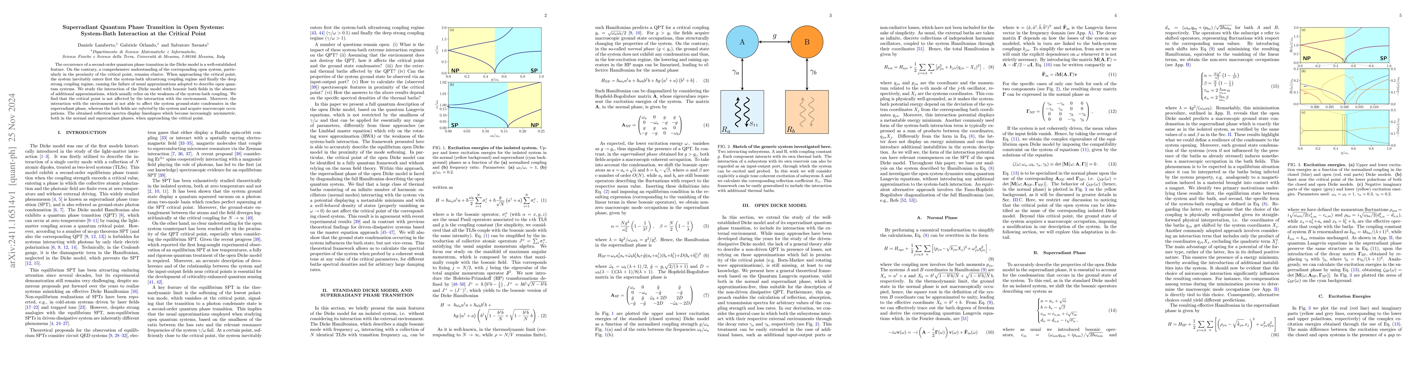Thumbnail for Superradiant Quantum Phase Transition in Open Systems: System-Bath
  Interaction at the Critical Point