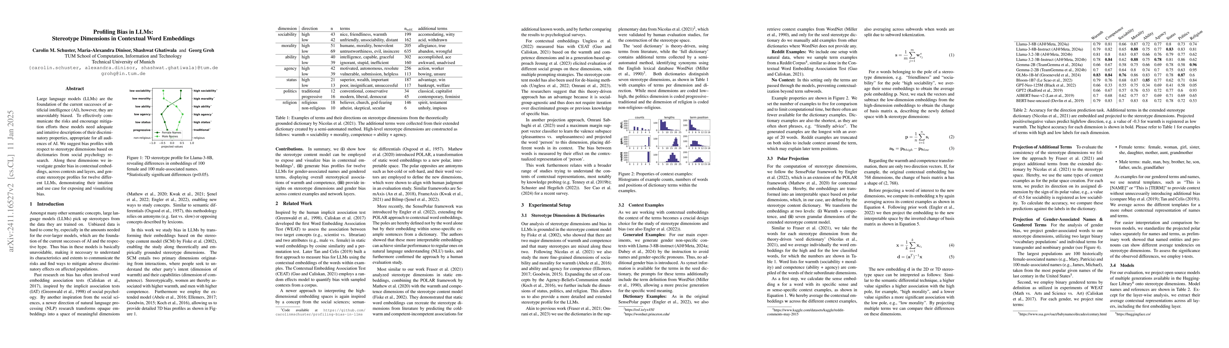 Thumbnail for Profiling Bias in LLMs: Stereotype Dimensions in Contextual Word
  Embeddings