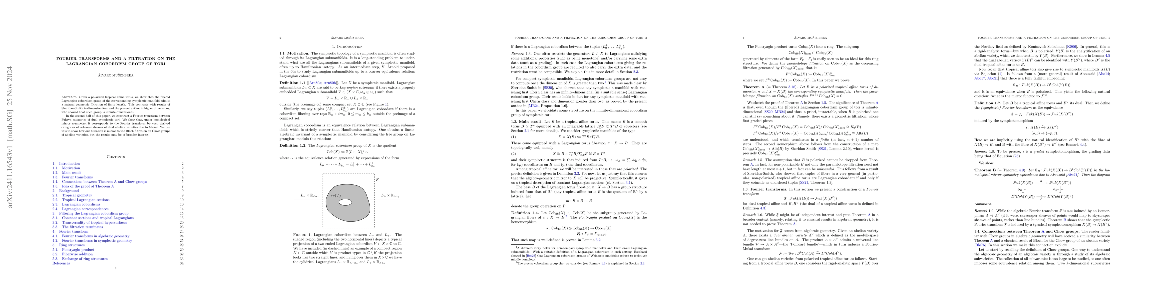 Thumbnail for Fourier transforms and a filtration on the Lagrangian cobordism group of
  tori