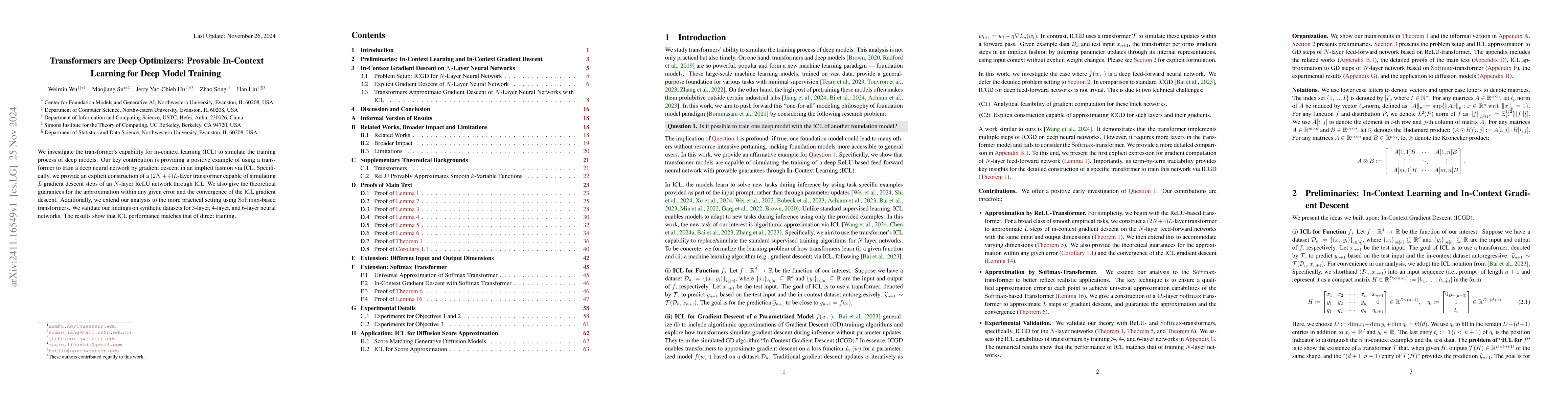Thumbnail for Transformers are Deep Optimizers: Provable In-Context Learning for Deep
  Model Training