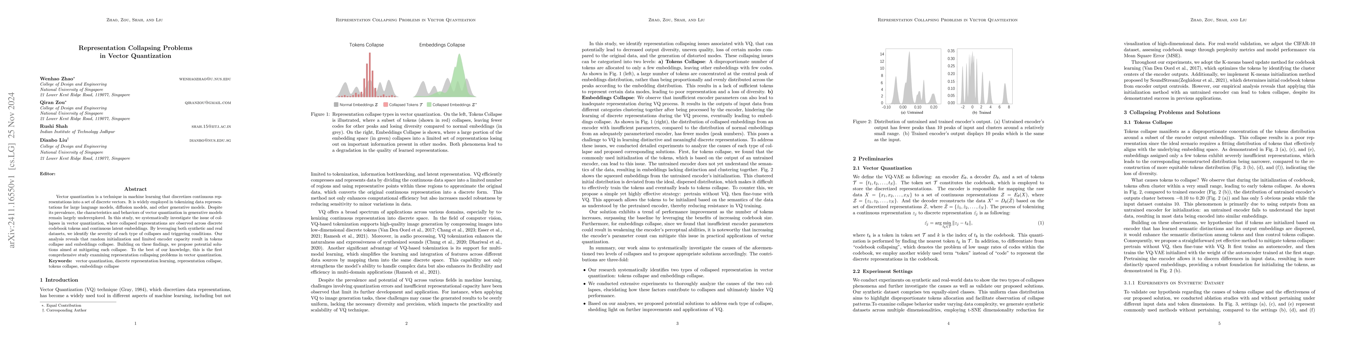 Thumbnail for Representation Collapsing Problems in Vector Quantization