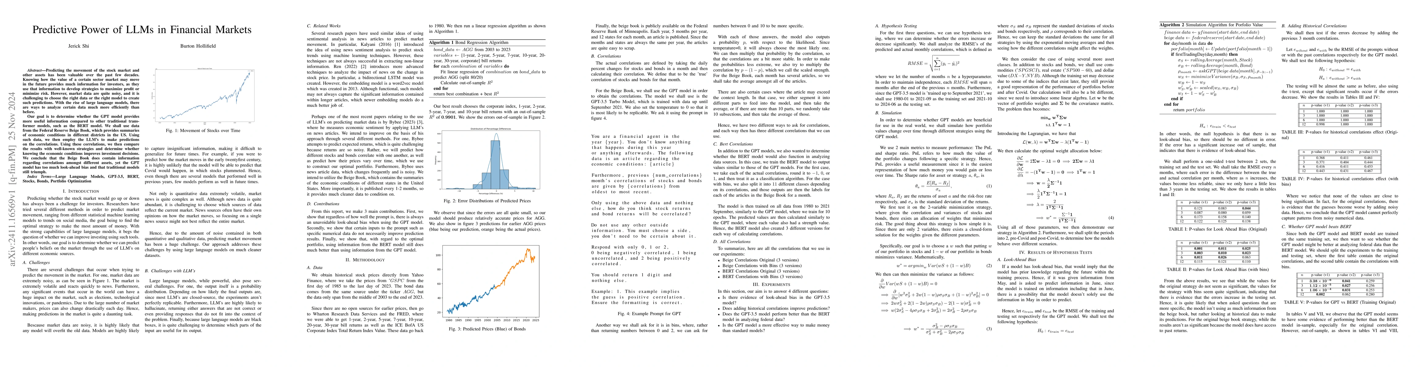 Thumbnail for Predictive Power of LLMs in Financial Markets