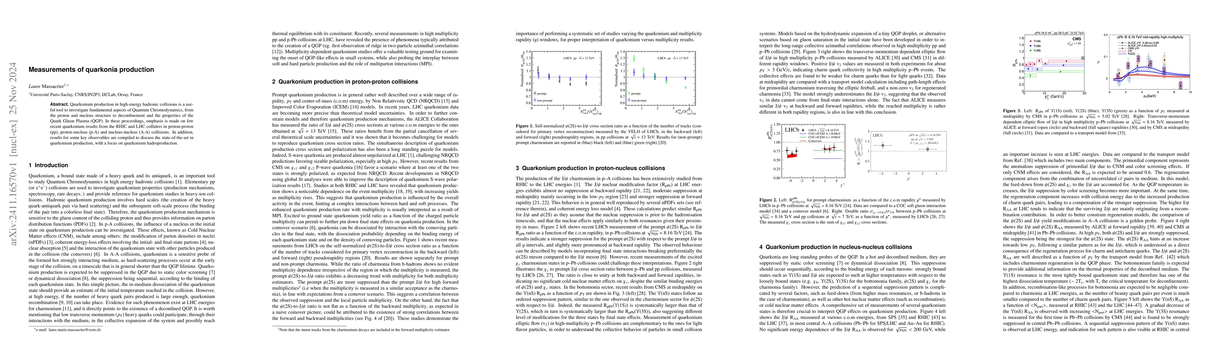 Thumbnail for Measurements of quarkonia production