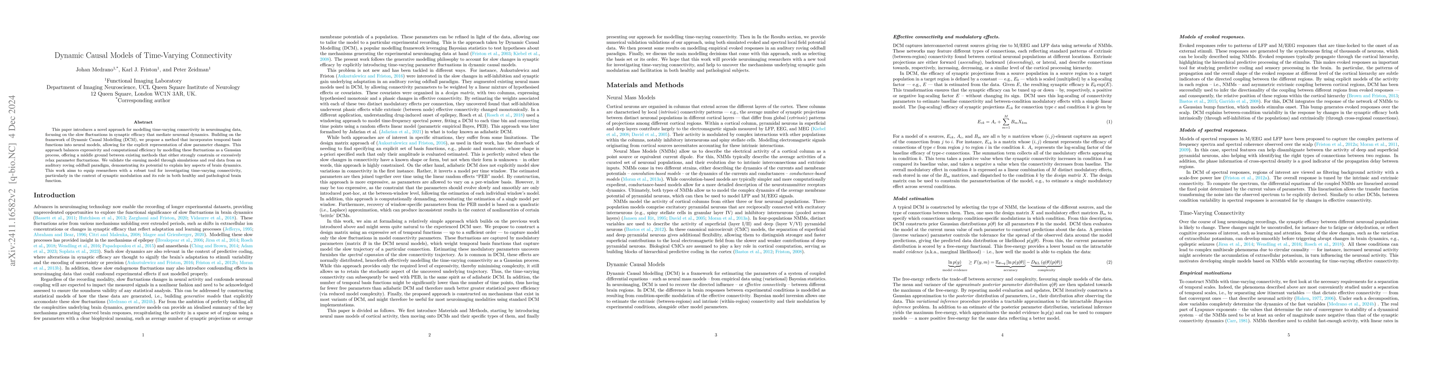 Thumbnail for Dynamic Causal Models of Time-Varying Connectivity