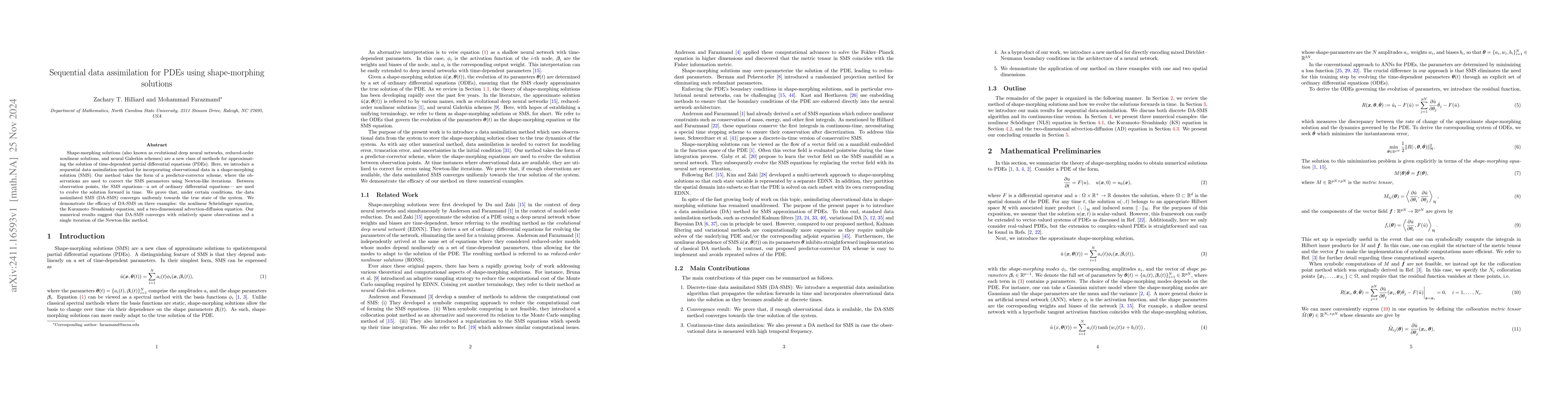 Thumbnail for Sequential data assimilation for PDEs using shape-morphing solutions