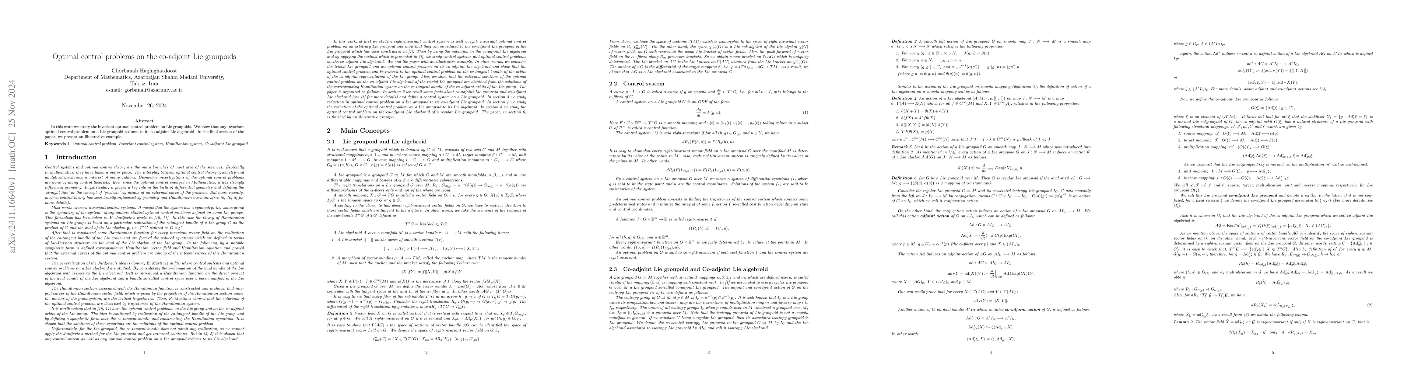 Thumbnail for Optimal control problems on the co-adjoint Lie groupoids