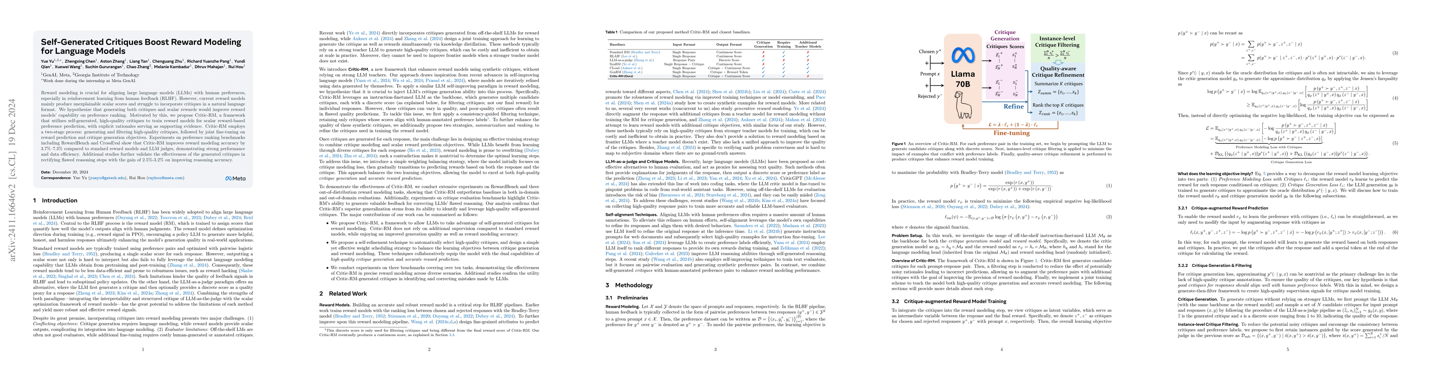 Thumbnail for Self-Generated Critiques Boost Reward Modeling for Language Models