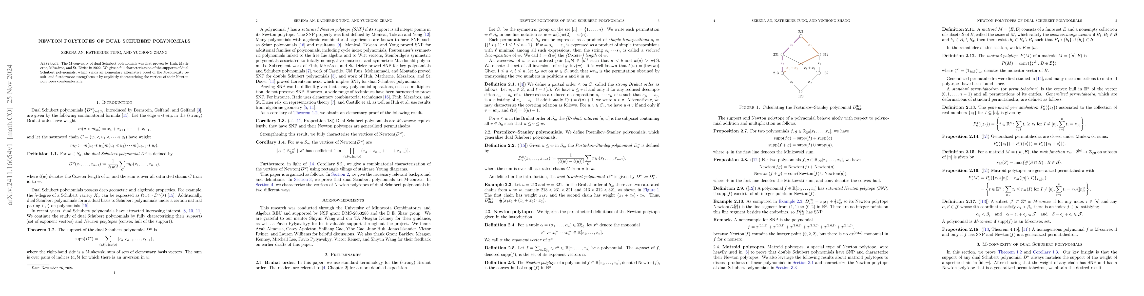 Thumbnail for Newton polytopes of dual Schubert polynomials