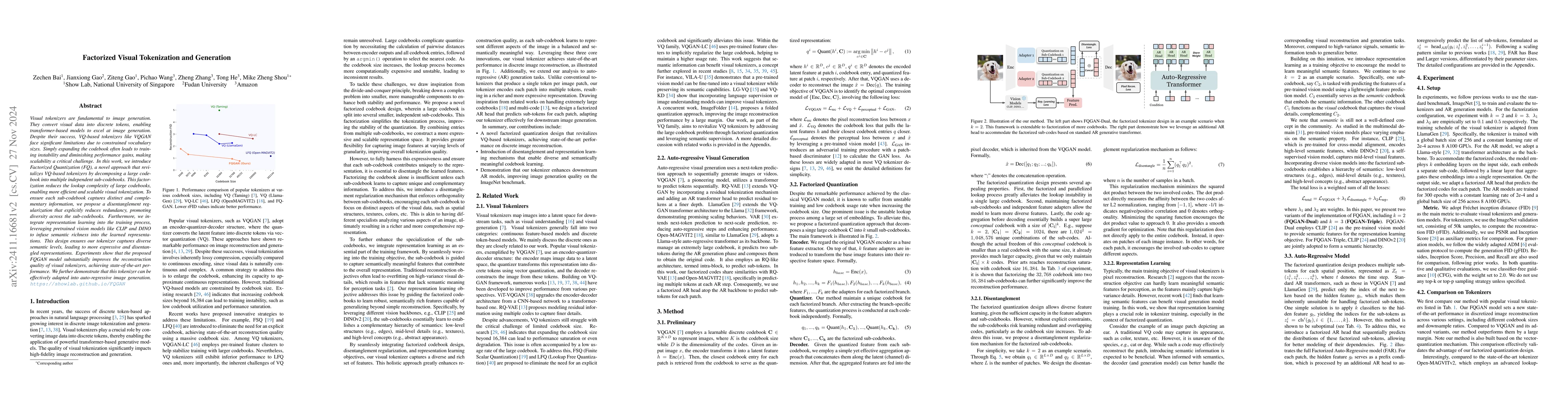 Thumbnail for Factorized Visual Tokenization and Generation