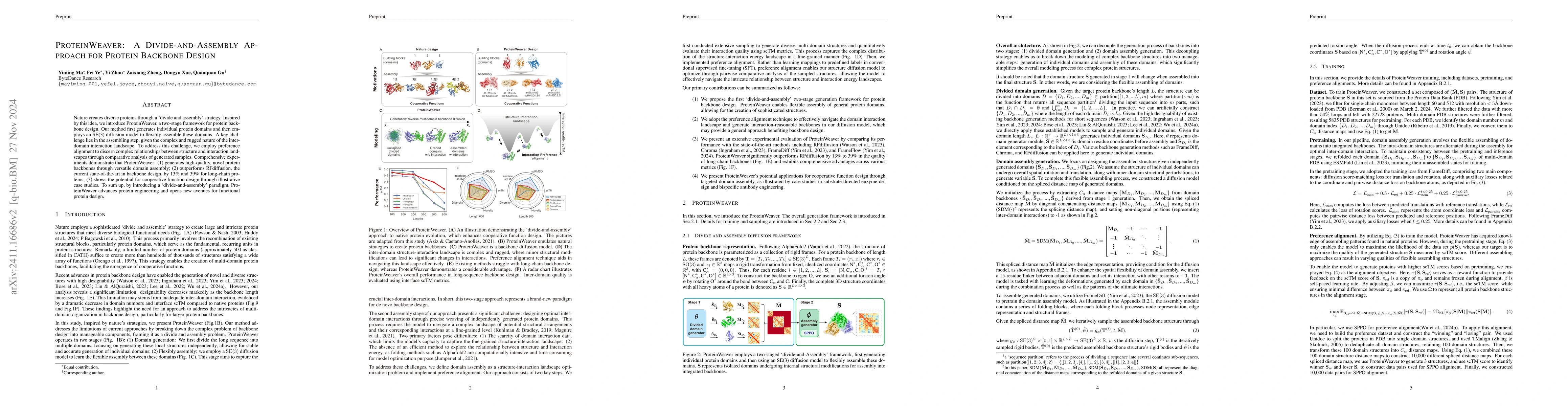 Thumbnail for ProteinWeaver: A Divide-and-Assembly Approach for Protein Backbone
  Design