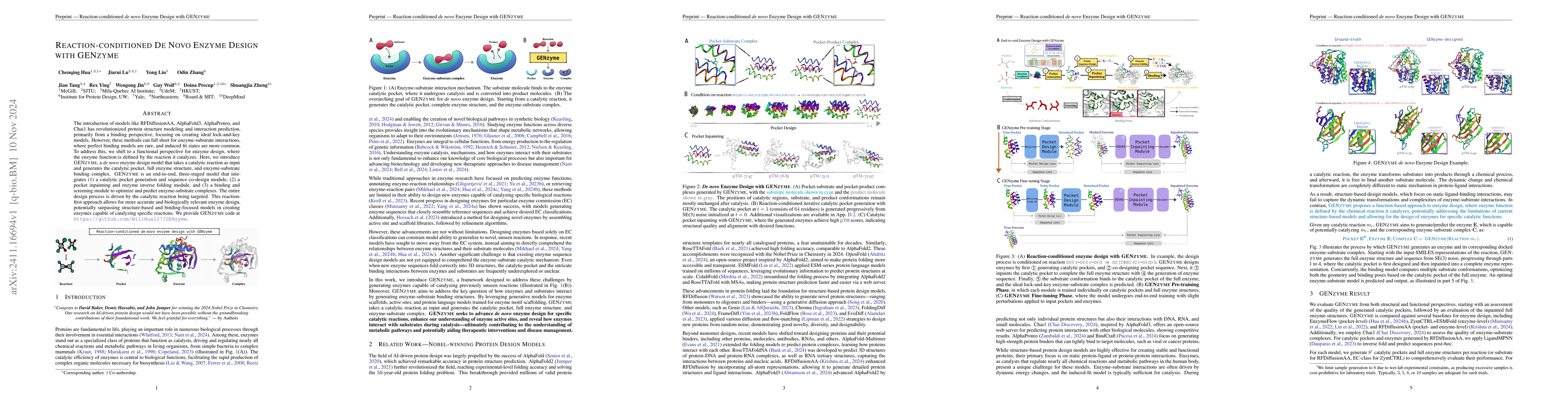 Thumbnail for Reaction-conditioned De Novo Enzyme Design with GENzyme