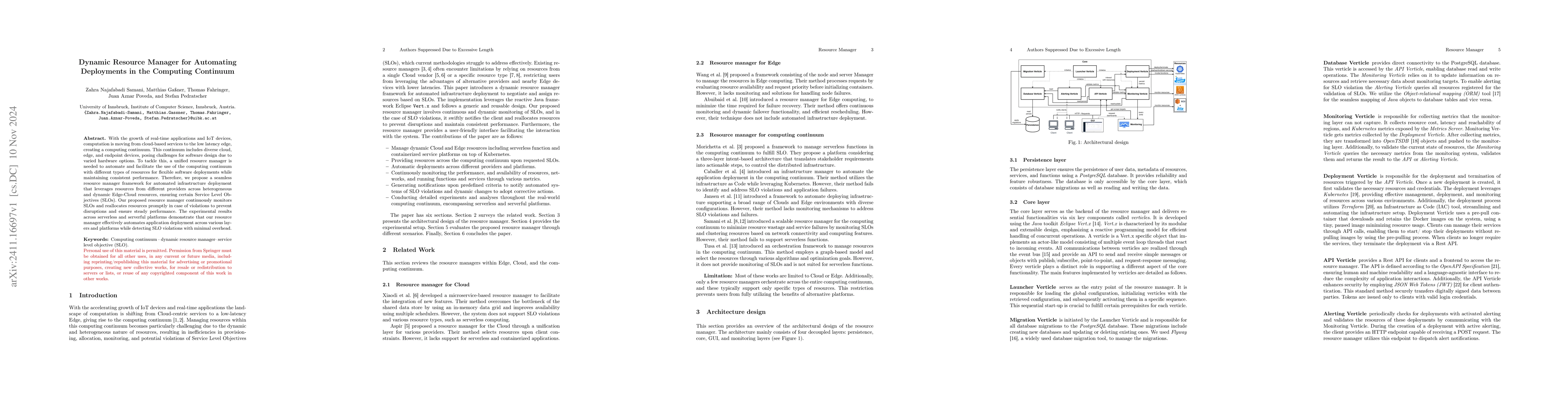 Thumbnail for Dynamic Resource Manager for Automating Deployments in the Computing
  Continuum