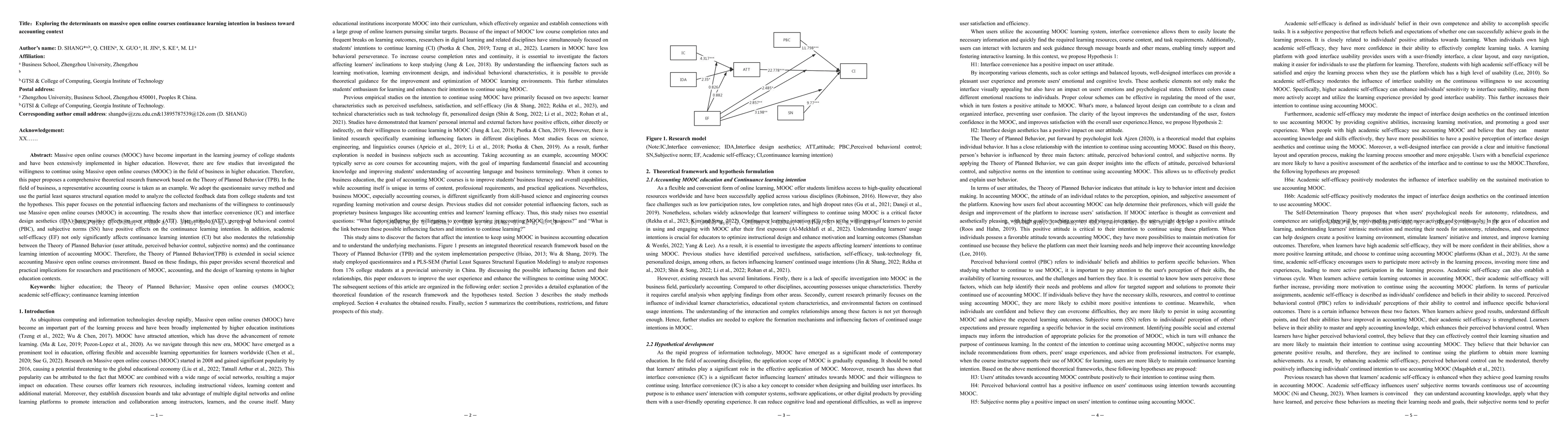 Thumbnail for Exploring the determinants on massive open online courses continuance
  learning intention in business toward accounting context