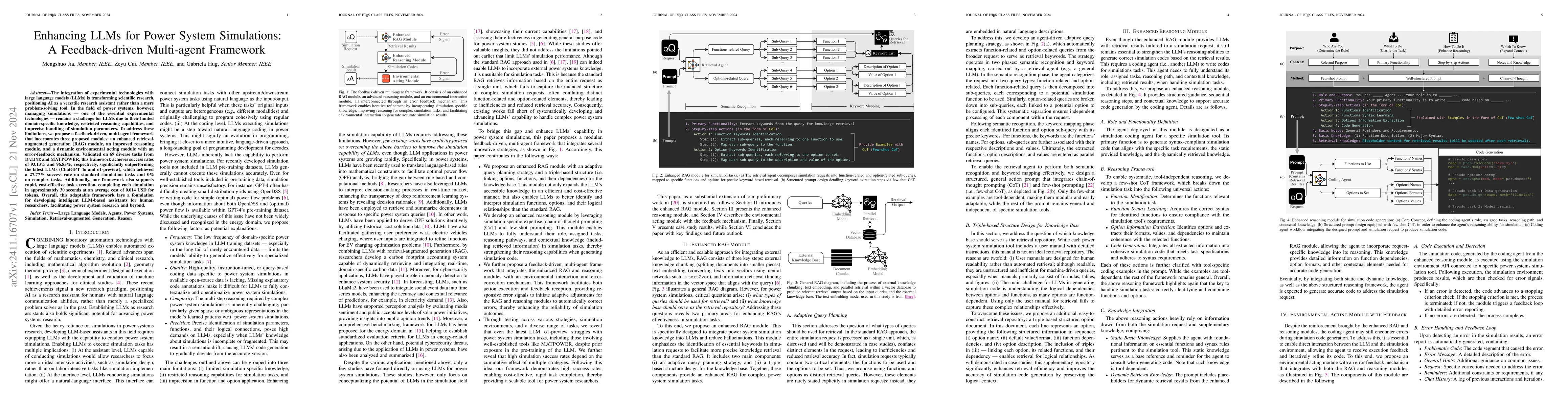 Thumbnail for Enhancing LLMs for Power System Simulations: A Feedback-driven
  Multi-agent Framework
