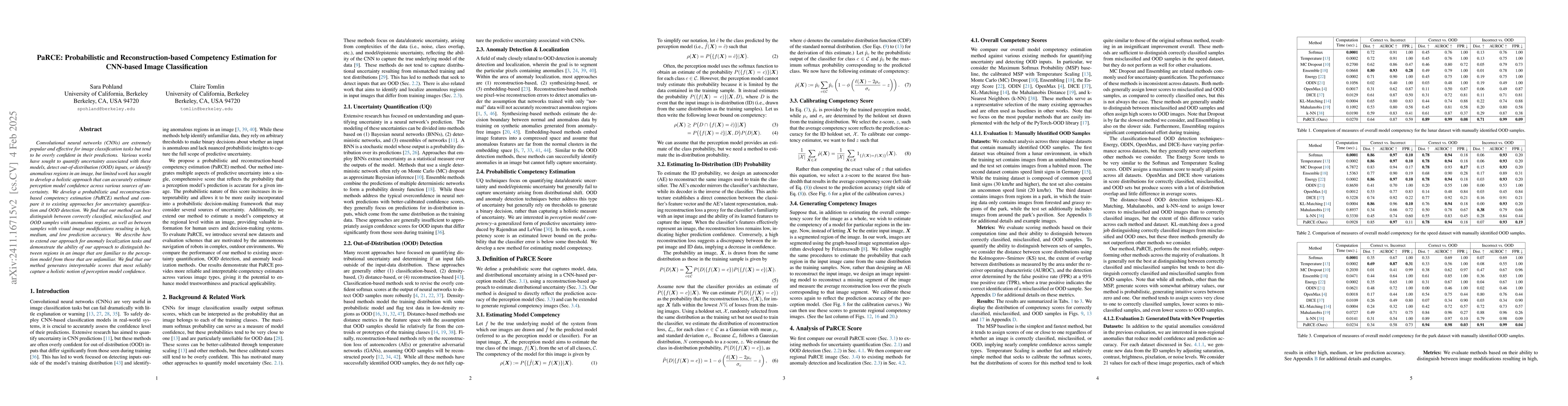 Thumbnail for PaRCE: Probabilistic and Reconstruction-based Competency Estimation for
  CNN-based Image Classification