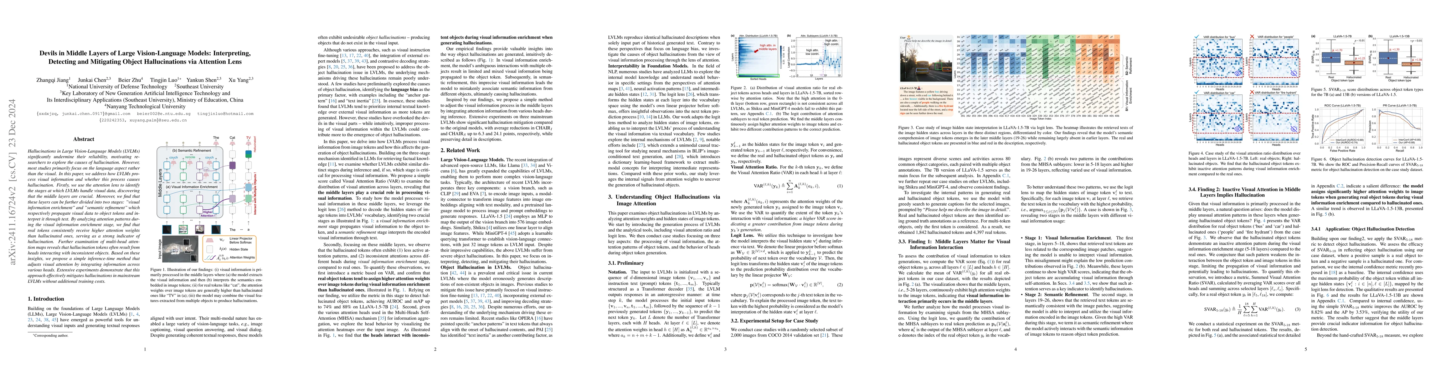 Thumbnail for Devils in Middle Layers of Large Vision-Language Models: Interpreting,
  Detecting and Mitigating Object Hallucinations via Attention Lens