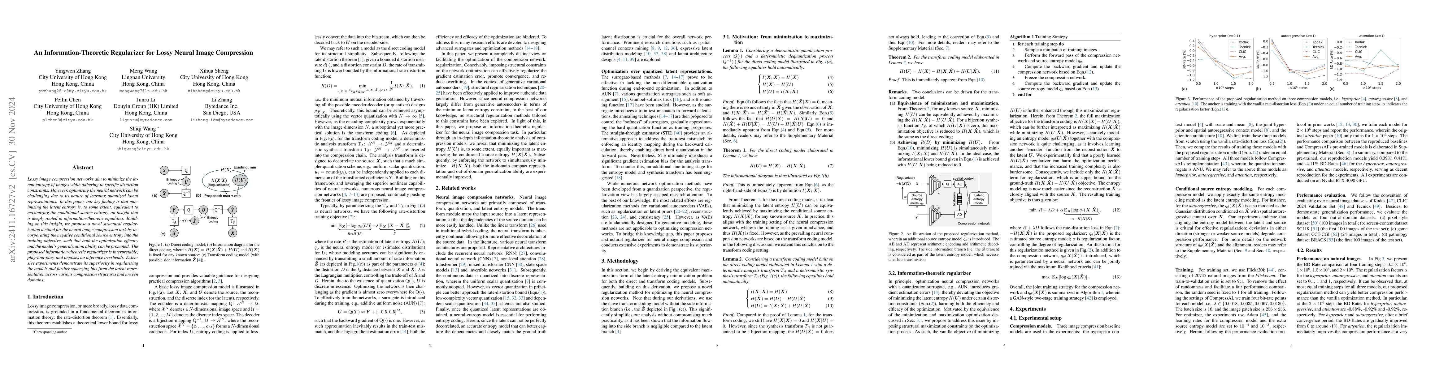 Thumbnail for An Information-Theoretic Regularizer for Lossy Neural Image Compression