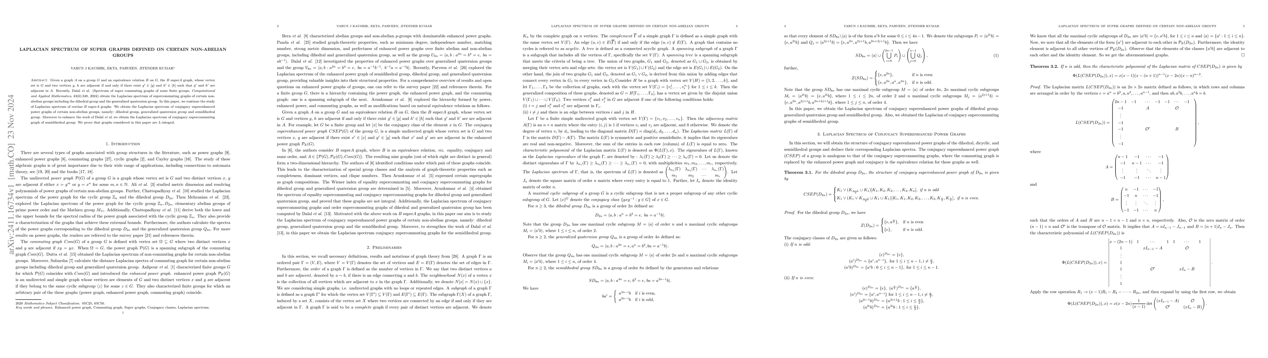 Thumbnail for Laplacian Spectrum of Super Graphs defined on Certain Non-abelian Groups