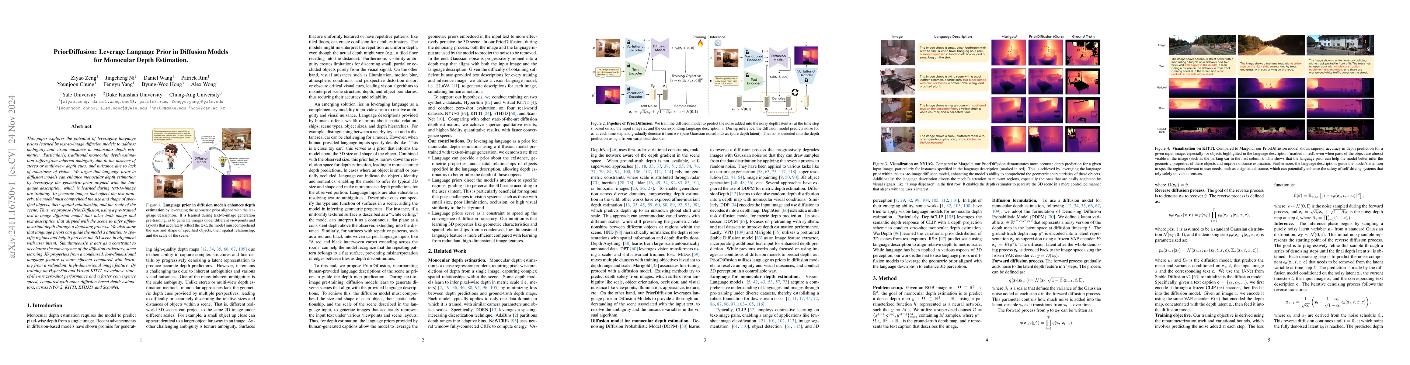 Thumbnail for PriorDiffusion: Leverage Language Prior in Diffusion Models for
  Monocular Depth Estimation