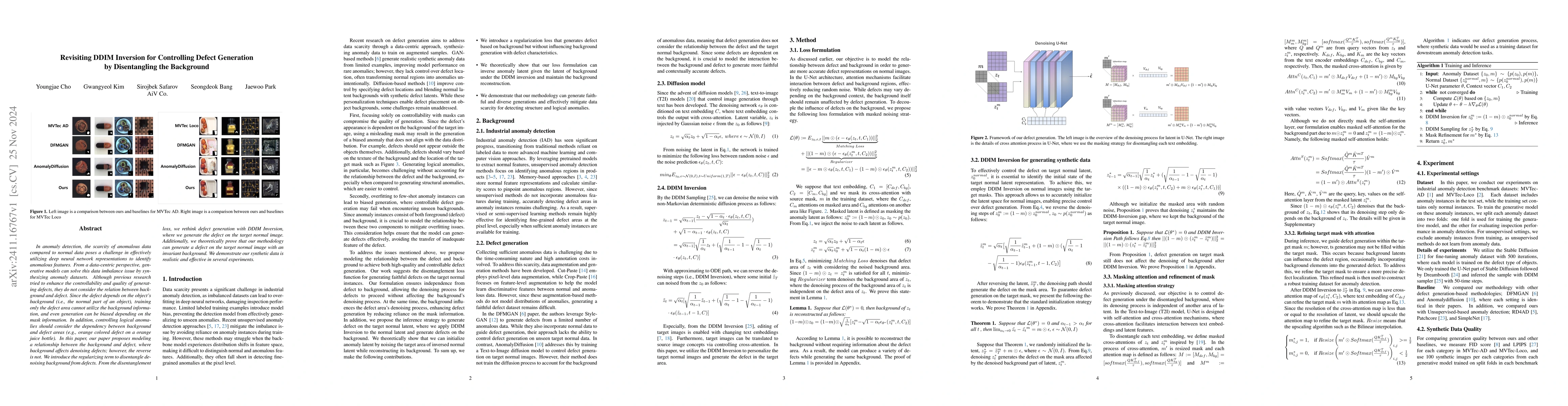 Thumbnail for Revisiting DDIM Inversion for Controlling Defect Generation by
  Disentangling the Background