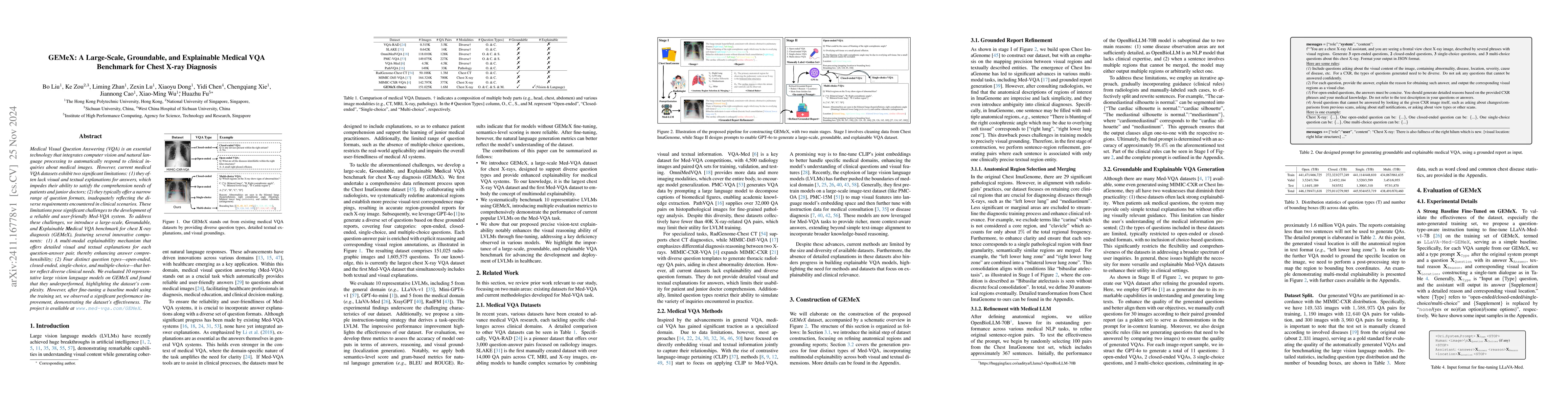 Thumbnail for GEMeX: A Large-Scale, Groundable, and Explainable Medical VQA Benchmark
  for Chest X-ray Diagnosis