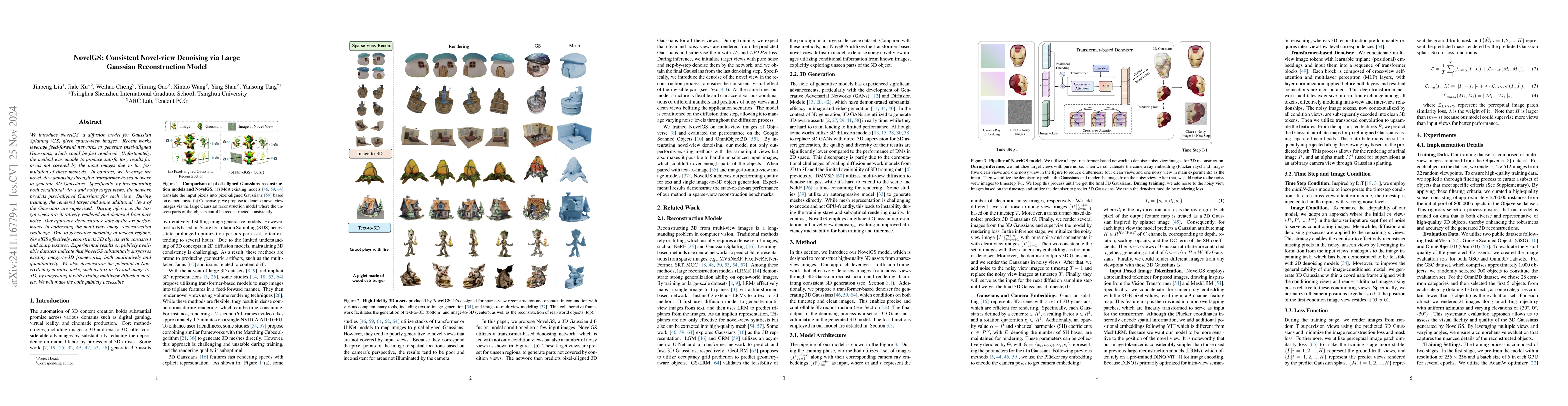 Thumbnail for NovelGS: Consistent Novel-view Denoising via Large Gaussian
  Reconstruction Model