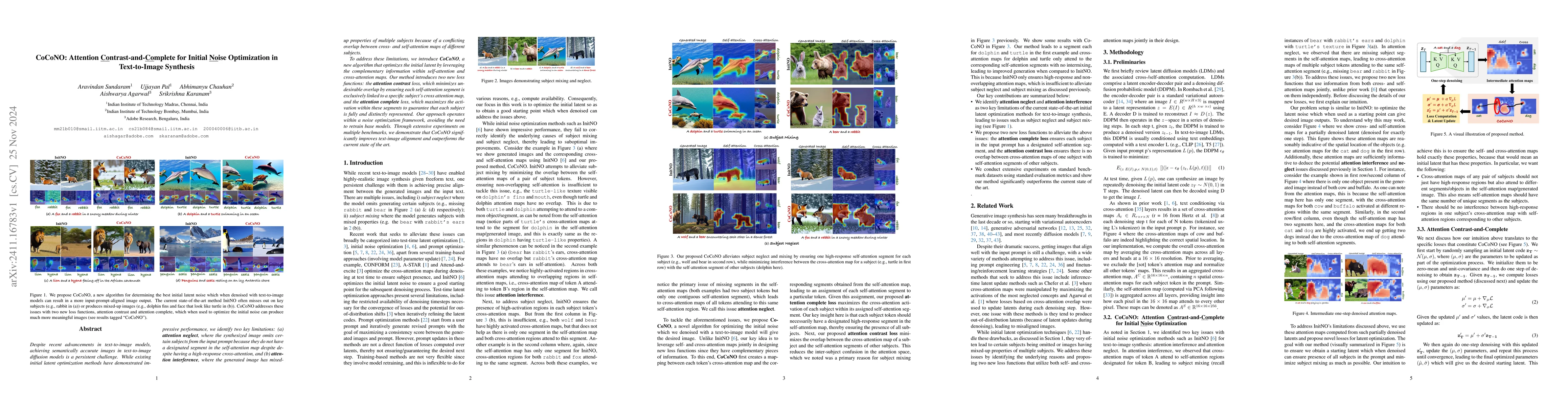 Thumbnail for CoCoNO: Attention Contrast-and-Complete for Initial Noise Optimization
  in Text-to-Image Synthesis