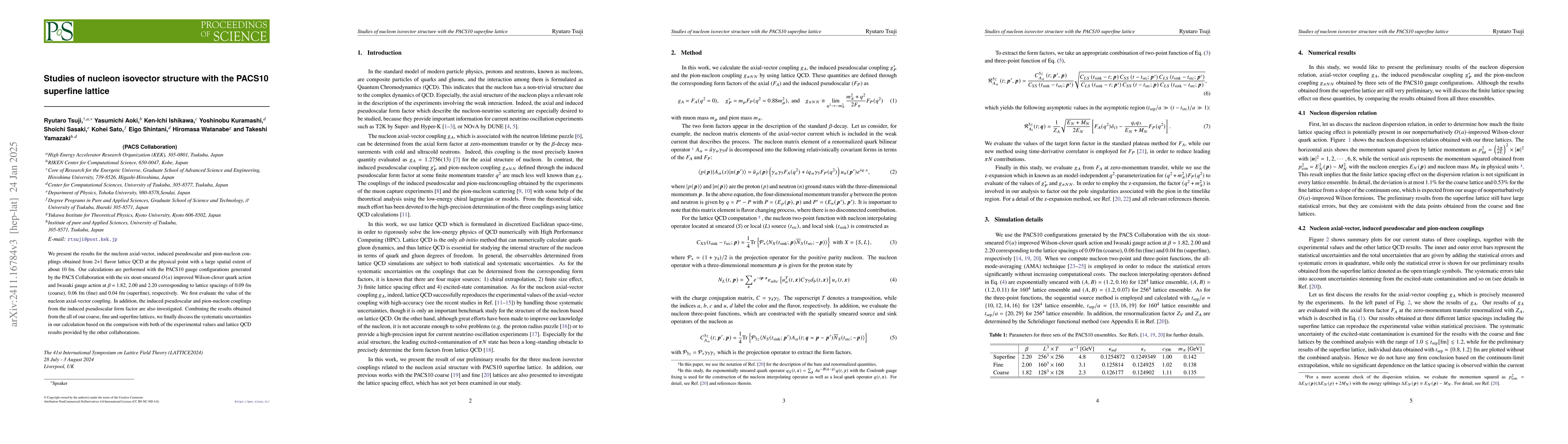 Thumbnail for Studies of nucleon isovector structure with the PACS10 superfine lattice