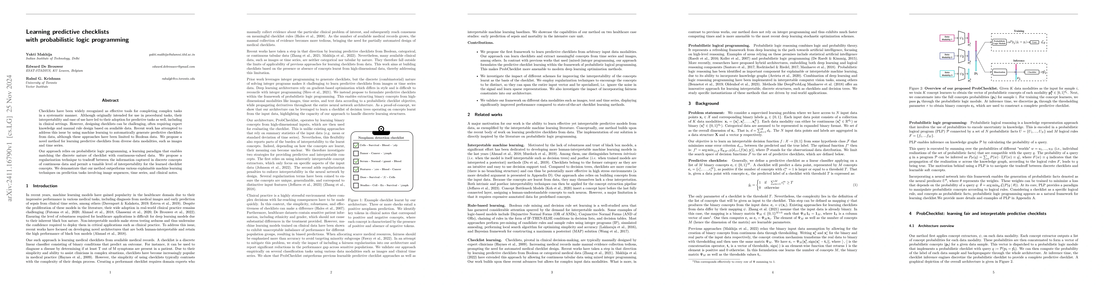 Thumbnail for Learning Predictive Checklists with Probabilistic Logic Programming