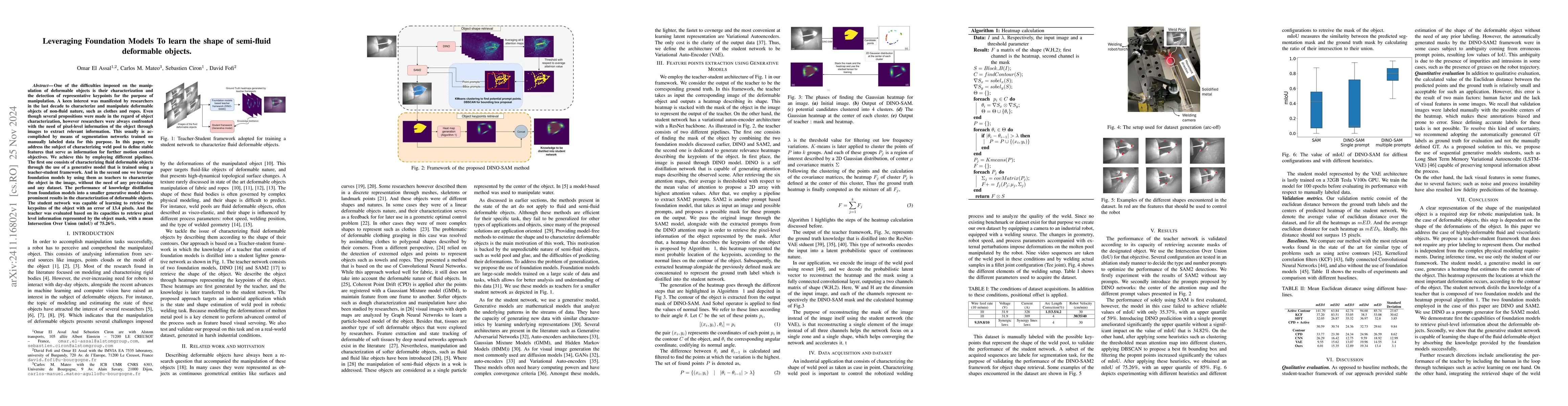 Thumbnail for Leveraging Foundation Models To learn the shape of semi-fluid deformable
  objects