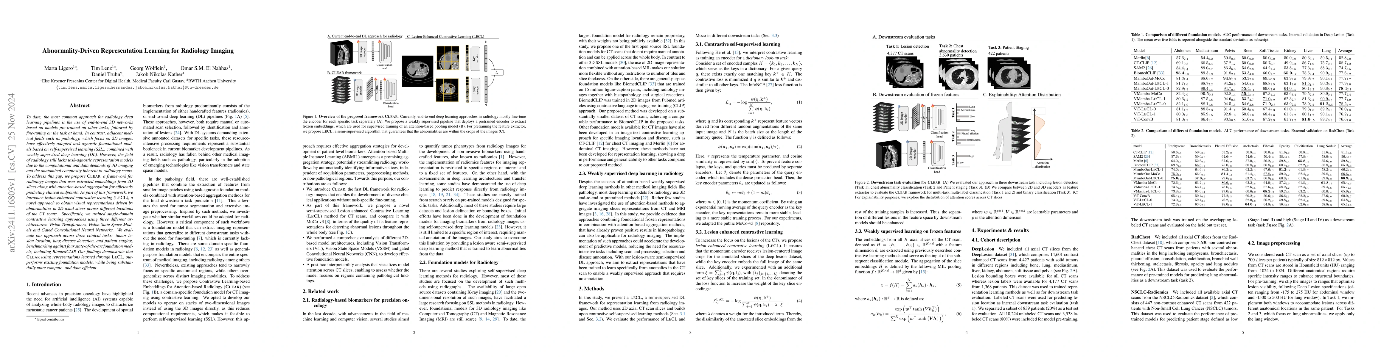 Thumbnail for Abnormality-Driven Representation Learning for Radiology Imaging