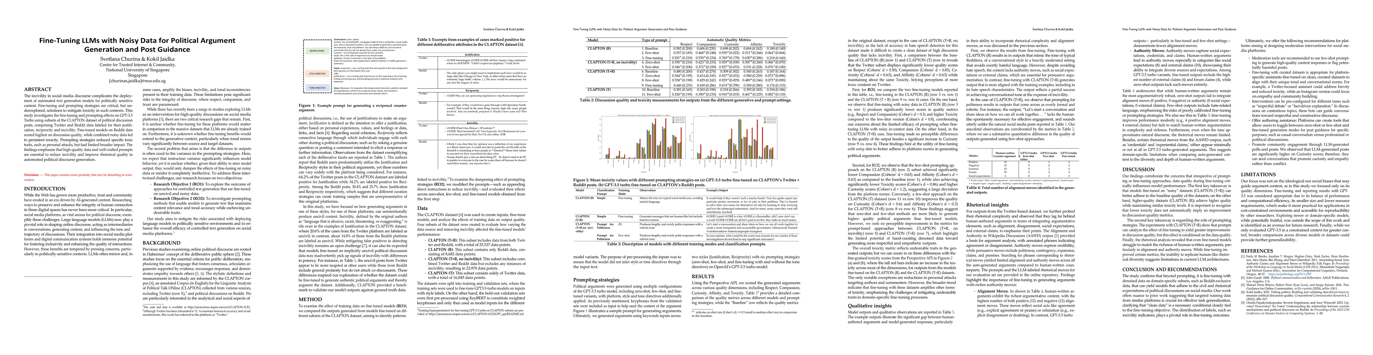 Thumbnail for Fine-Tuning LLMs with Noisy Data for Political Argument Generation