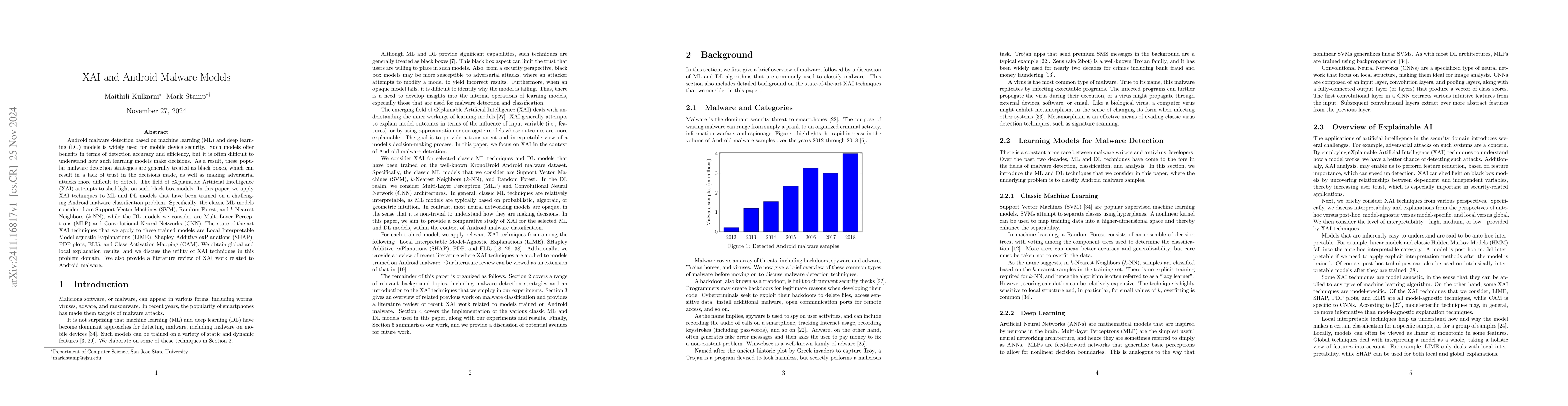 Thumbnail for XAI and Android Malware Models
