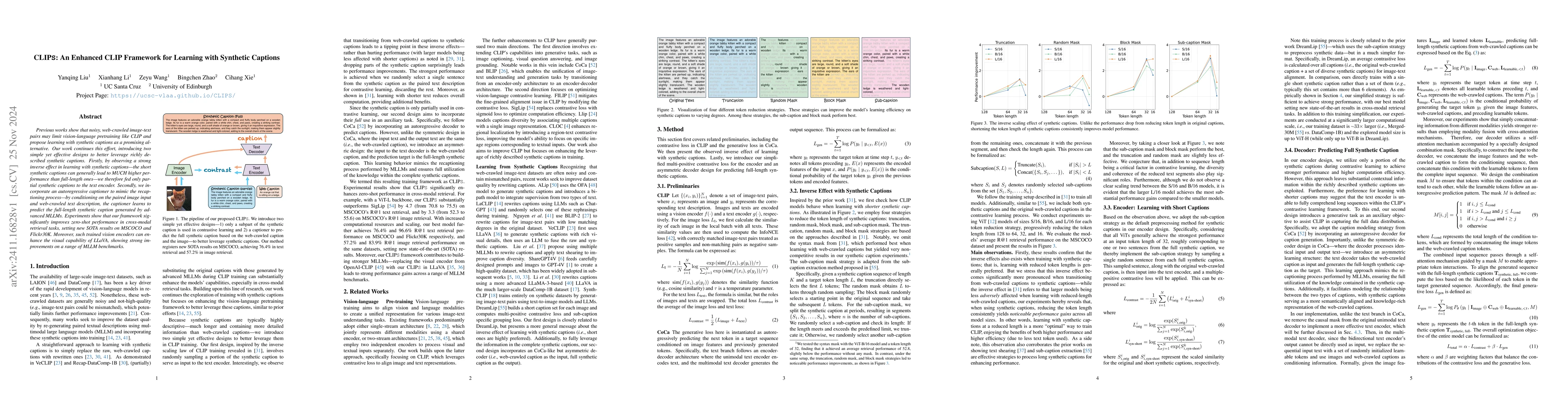 Thumbnail for CLIPS: An Enhanced CLIP Framework for Learning with Synthetic Captions