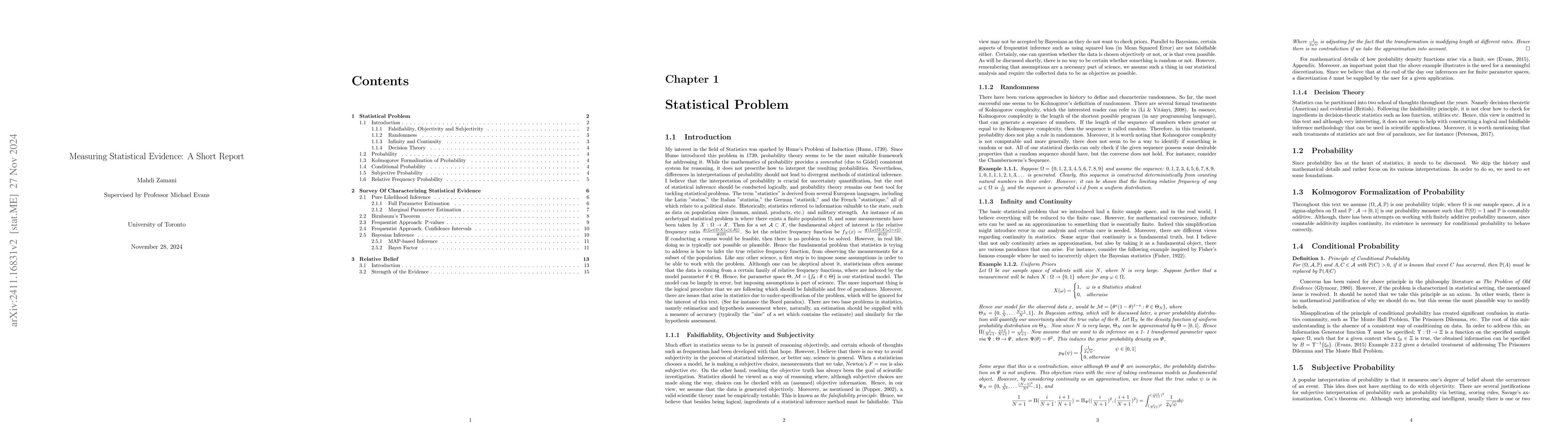 Thumbnail for Measuring Statistical Evidence: A Short Report