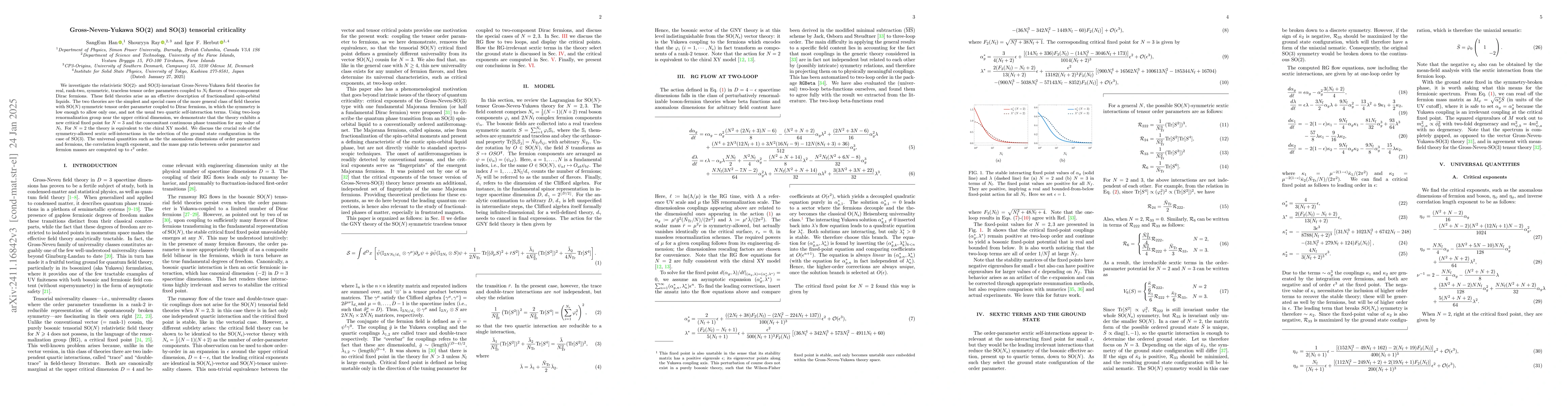 Thumbnail for Gross-Neveu-Yukawa SO(2) and SO(3) tensorial criticality