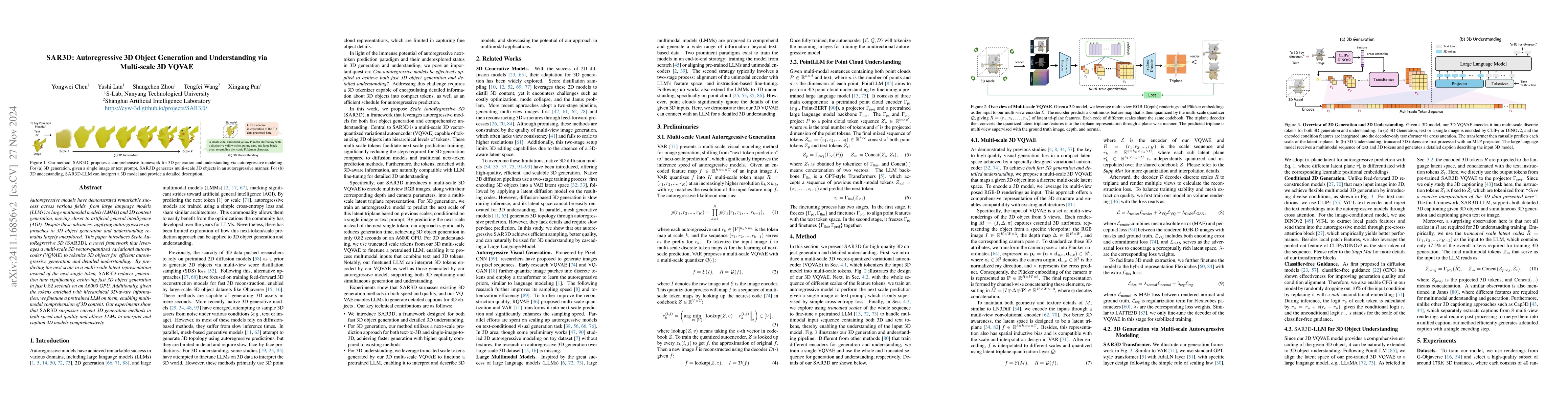 Thumbnail for SAR3D: Autoregressive 3D Object Generation and Understanding via
  Multi-scale 3D VQVAE