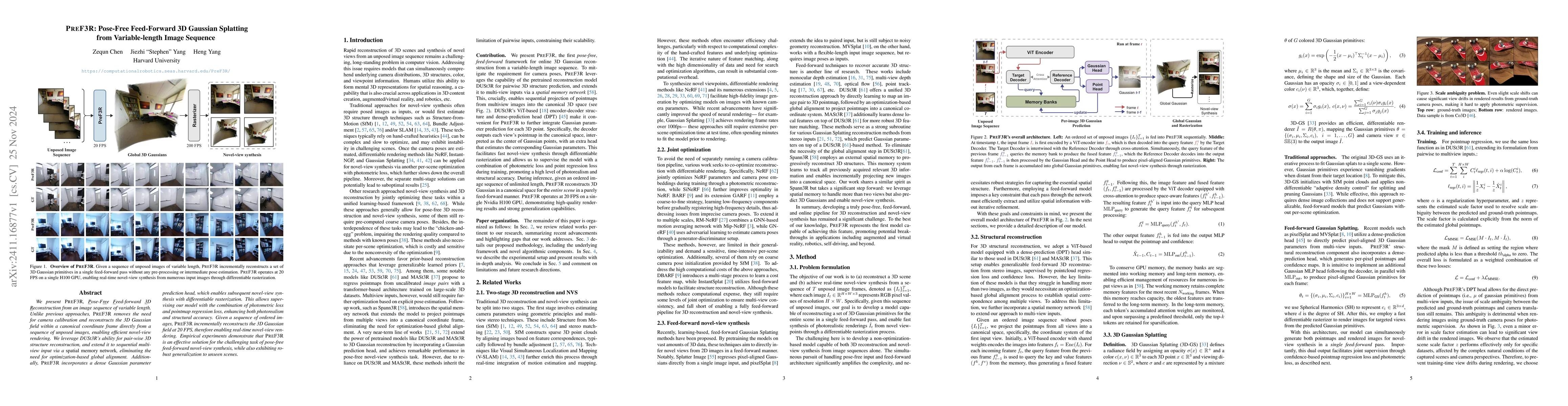 Thumbnail for PreF3R: Pose-Free Feed-Forward 3D Gaussian Splatting from
  Variable-length Image Sequence