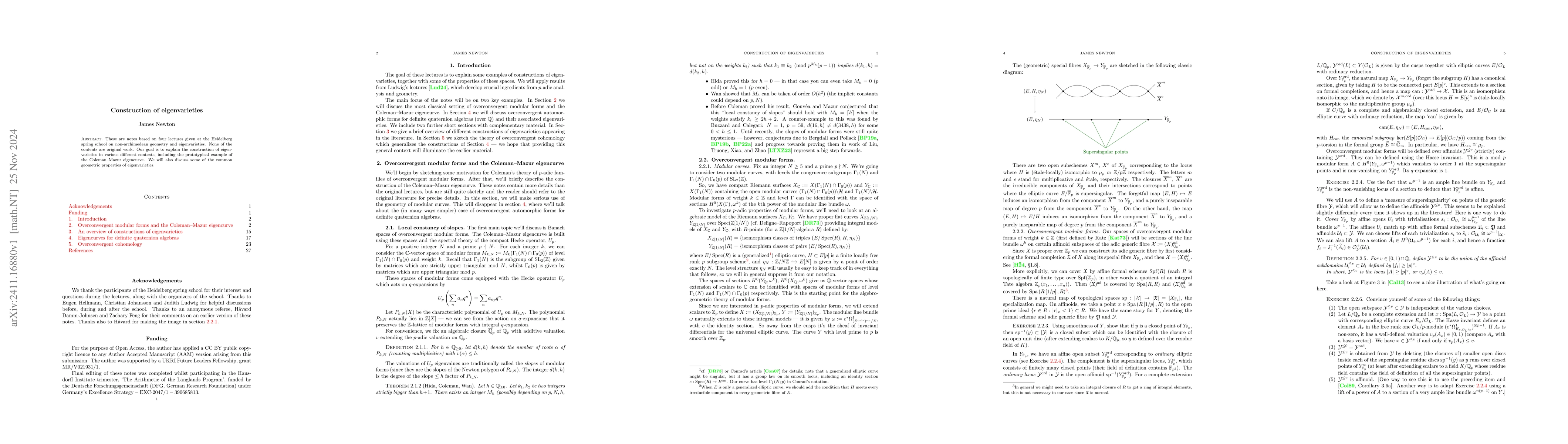 Thumbnail for Construction of eigenvarieties