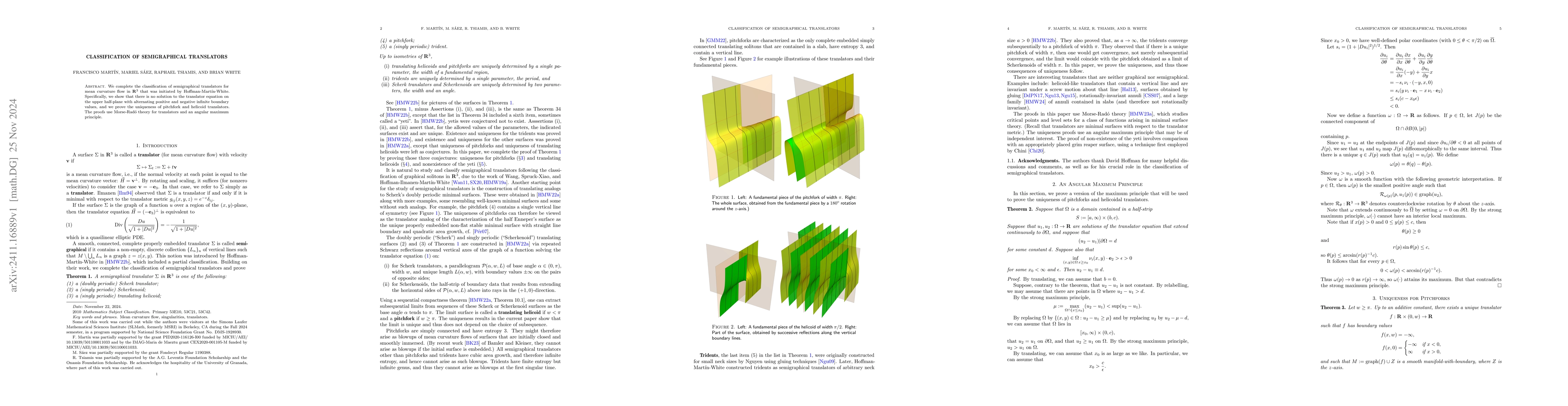 Thumbnail for Classification of Semigraphical Translators