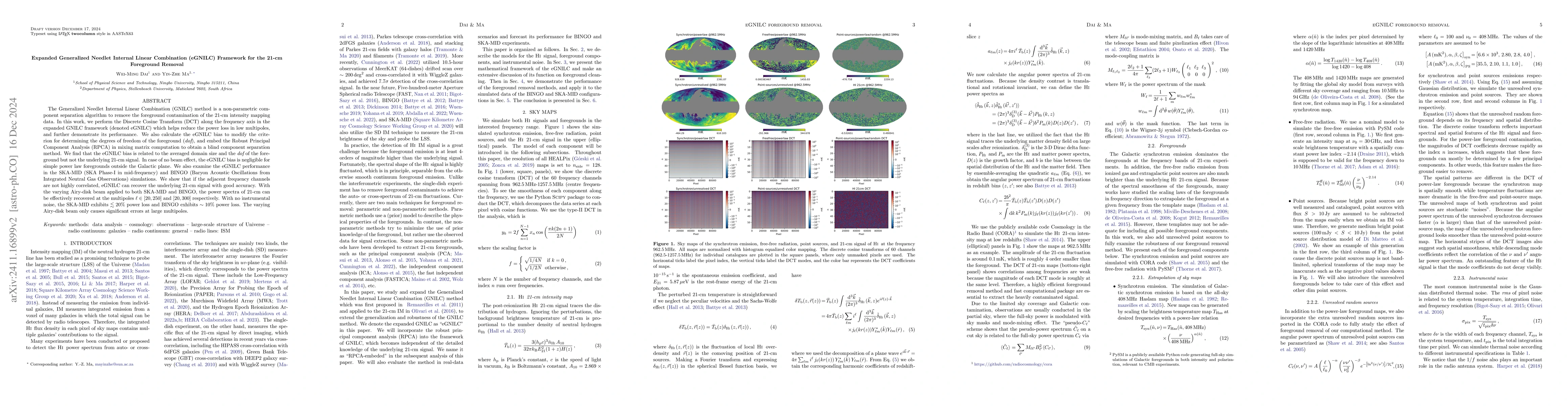 Thumbnail for Expanded Generalized Needlet Internal Linear Combination (eGNILC)
  Framework for the 21-cm Foreground Removal