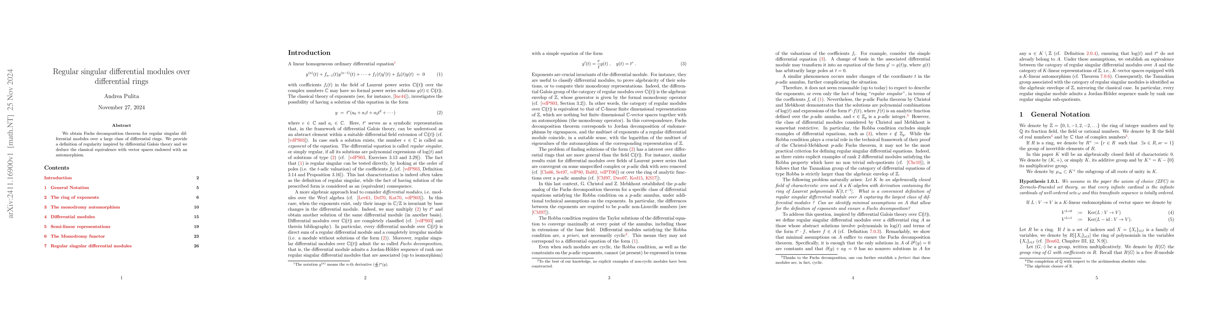 Thumbnail for Regular singular differential modules over differential rings